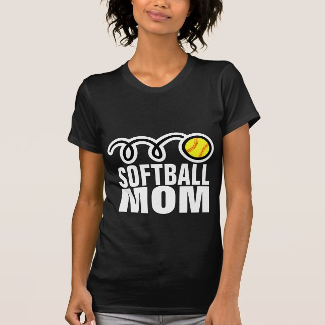 Camiseta de la mamá del softball para las mujeres (Anverso)