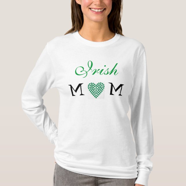 Camiseta de la mamá irlandesa Long Sleeve (Anverso)