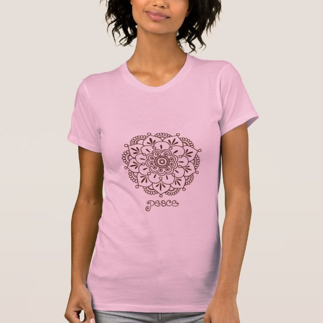 Camiseta de la mandala de la flor de la alheña (Anverso)
