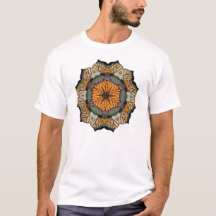 Camiseta de la mandala de la mariposa de monarca