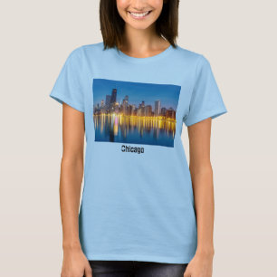 Camiseta de la manga 3/4 de Chicago Dawn Cityscape