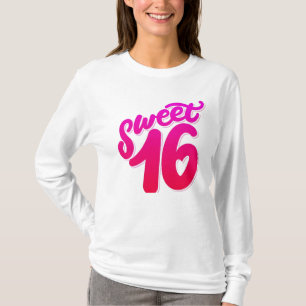Camiseta de la manga de cumpleaños 16