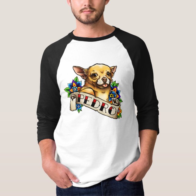 Camiseta de la manga de los hombres de Pedro de la (Anverso)