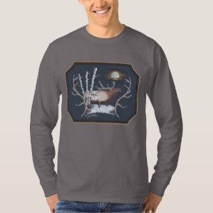 Camiseta de la manga larga del alce del toro