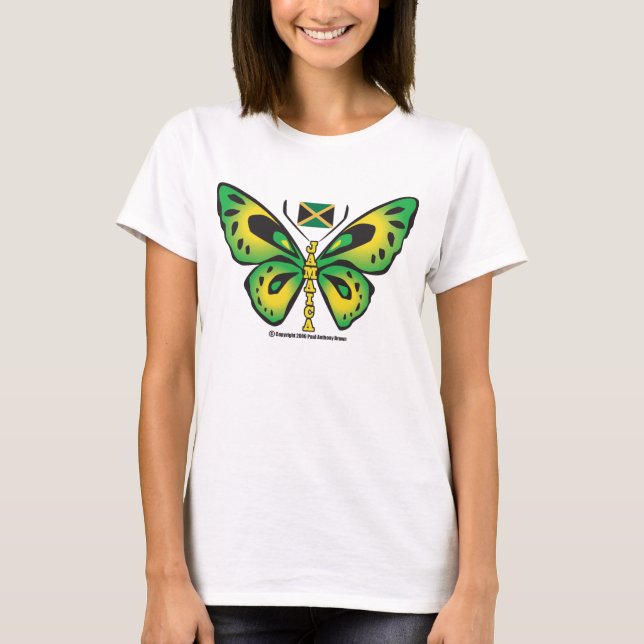 Camiseta de la mariposa de Jamaica (Anverso)