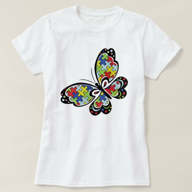 Camiseta de la mariposa de la conciencia del (Diseño del anverso)