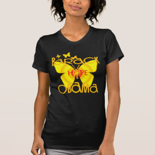 Camiseta de la mariposa de Obama de la ayuda