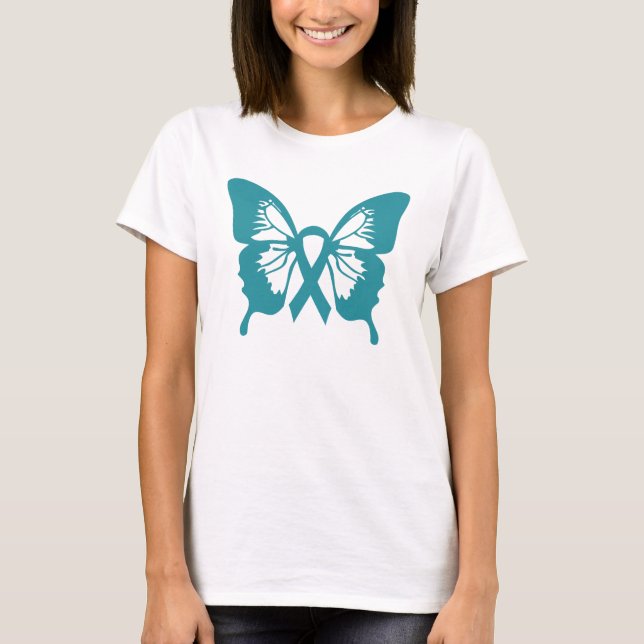 Camiseta de la mariposa del cáncer ovárico (Anverso)