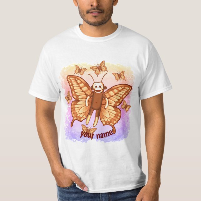 Camiseta de la mariposa del mono negro (Anverso)