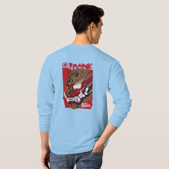Camiseta de la máscara de león japonesa (Reverso completo)