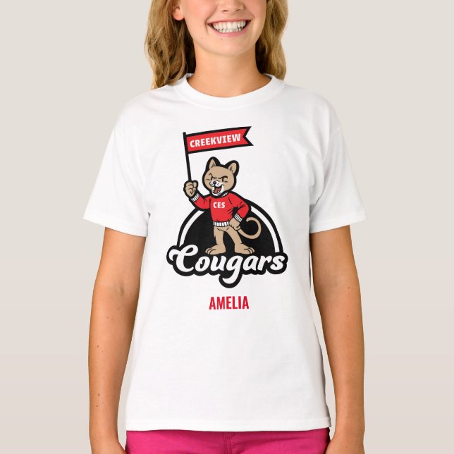 Camiseta De La Mascota De La Pequeña Cougar De Cre (Anverso)