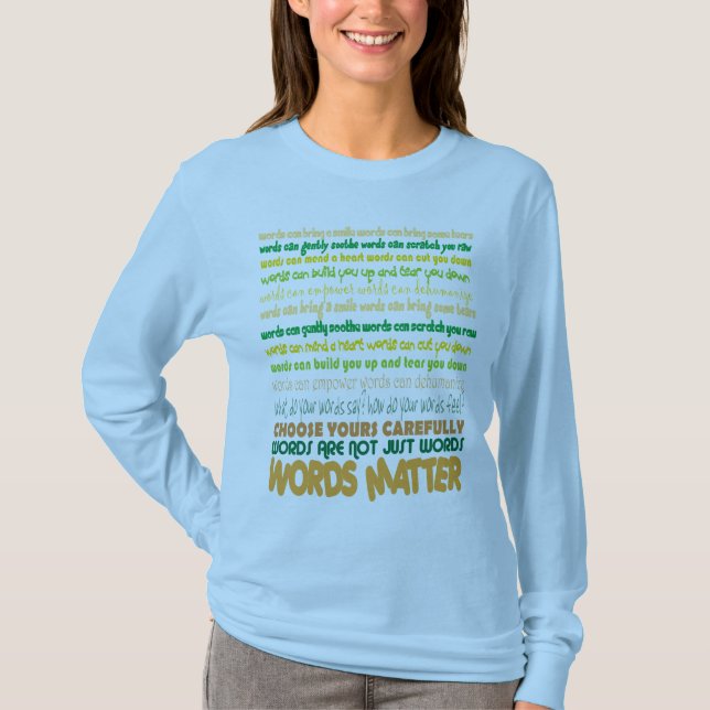 Camiseta de la materia de las palabras (Anverso)