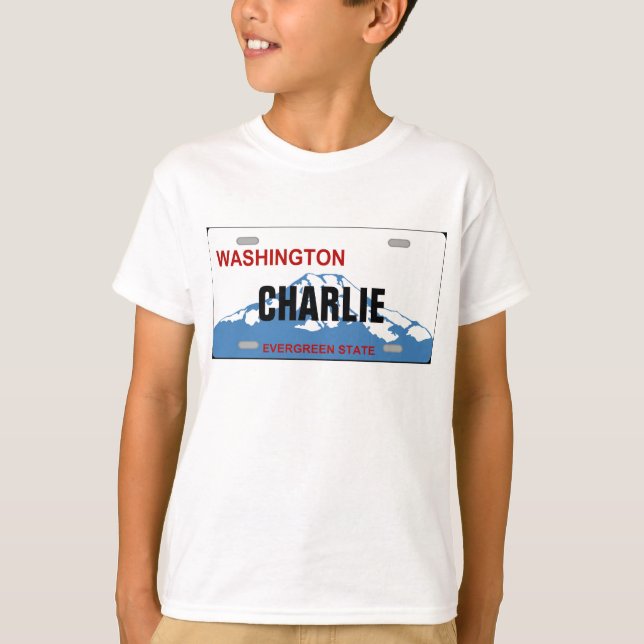 Camiseta de la matrícula del personalizado de Wash (Anverso)