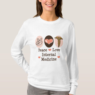 Camiseta de la medicina interna del amor de la paz