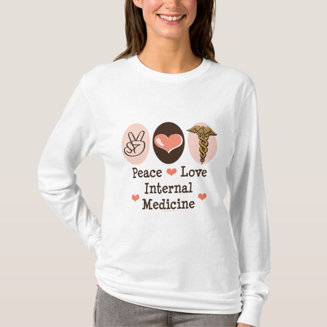 Camiseta de la medicina interna del amor de la paz (Anverso)