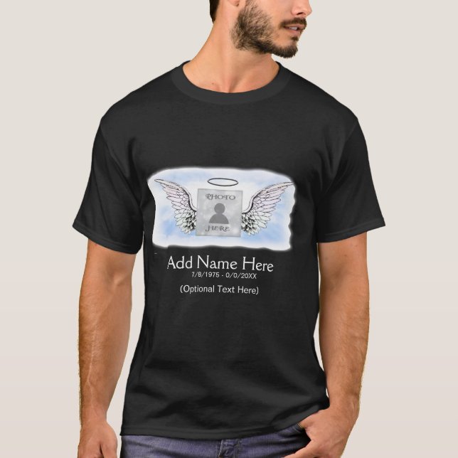 Camiseta de la memoria de la foto de las alas del (Anverso)