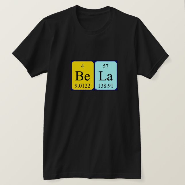 Camiseta de la mesa periódica de Bela (Anverso del diseño)