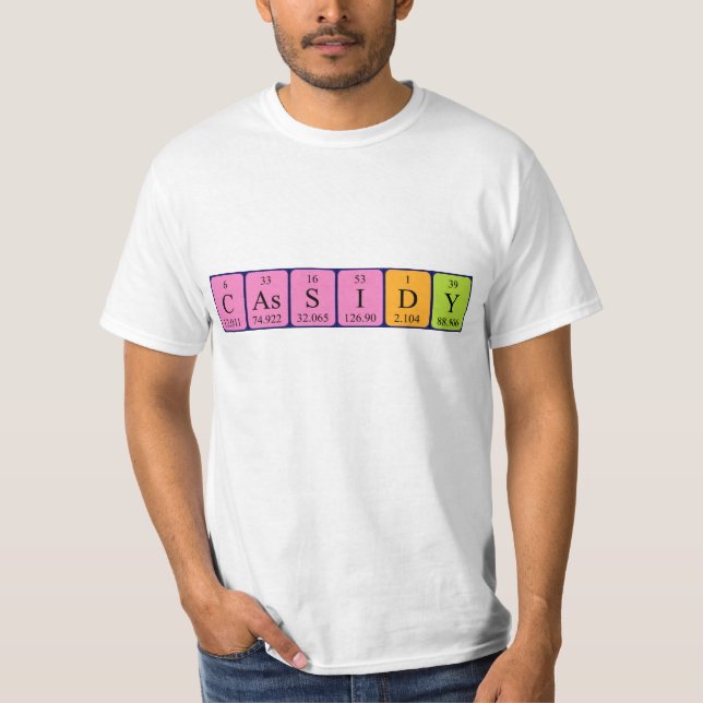Camiseta de la mesa periódica de Cassidy (Anverso)