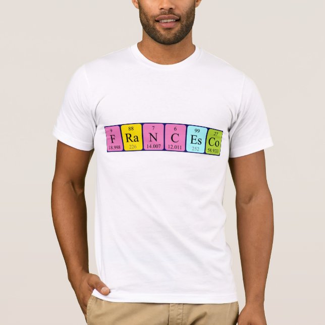 Camiseta de la mesa periódica de Francesco (Anverso)
