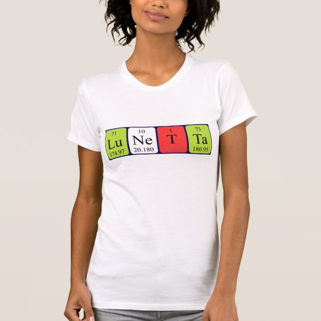 Camiseta de la mesa periódica de Lunetta (Anverso)