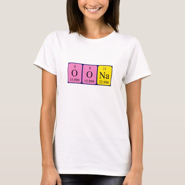 Camiseta de la mesa periódica de Oona (Anverso)