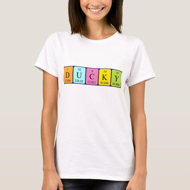 Camiseta de la mesa periódica ducky (Anverso)