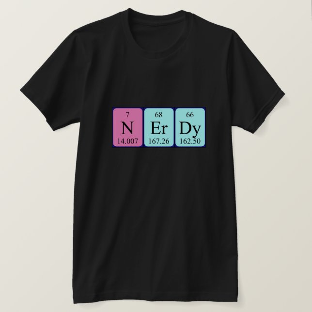 Camiseta de la mesa periódica Nerdy (Anverso del diseño)