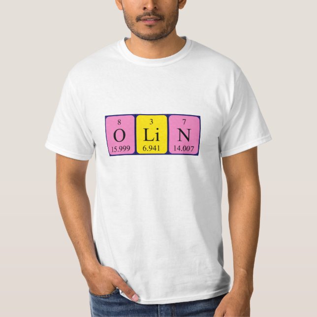 Camiseta de la mesa periódica Olin (Anverso)