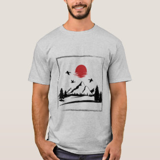 Camiseta de la Montaña Luna Roja - Tee natural del