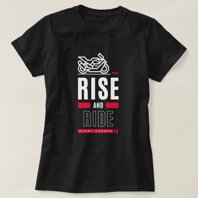 Camiseta de la moto de la camiseta de Rise and Rid (Diseño del anverso)