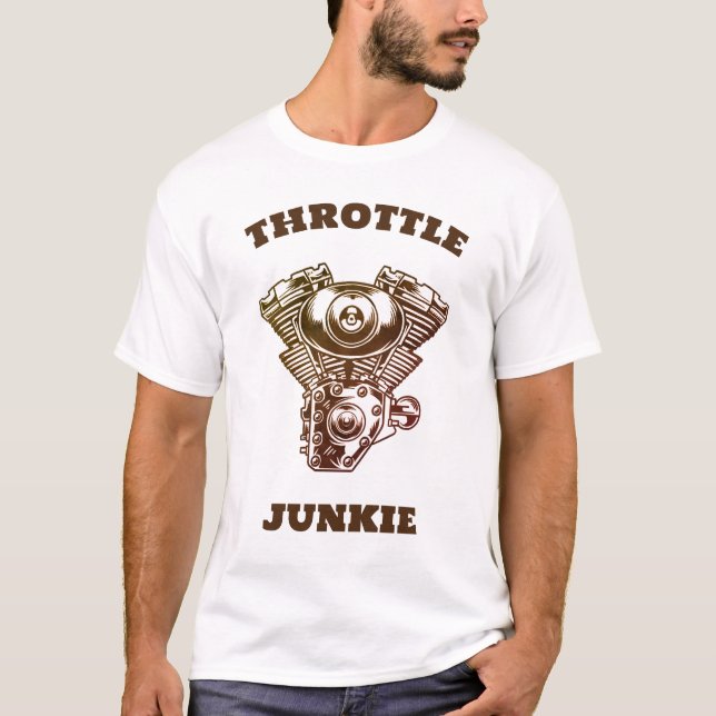 Camiseta de la motocicleta del acelerador Junkie (Anverso)