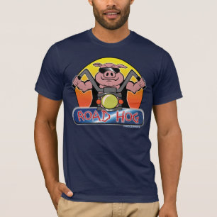 Camiseta de la motocicleta del cerdo de camino del