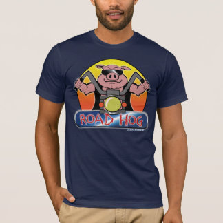 Camiseta de la motocicleta del cerdo de camino del