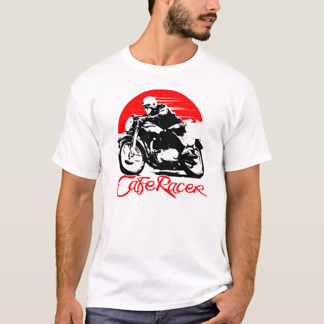 Camiseta de la motocicleta del corredor del café (Anverso)