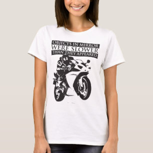Camiseta de la motocicleta - objetos en espejo