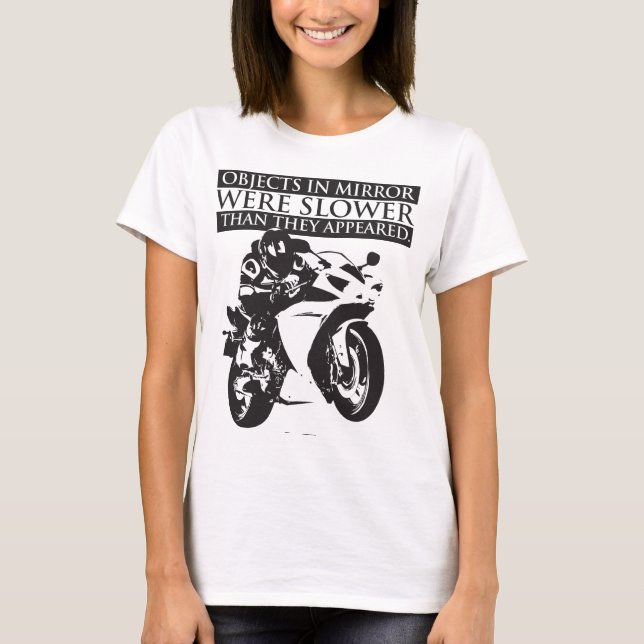 Camiseta de la motocicleta - objetos en espejo (Anverso)