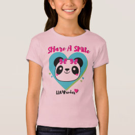 Camiseta de la muñeca de la panda de los corazones