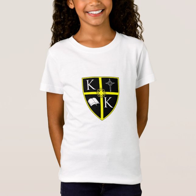 Camiseta de la muñeca de los chicas del escudo de (Anverso)