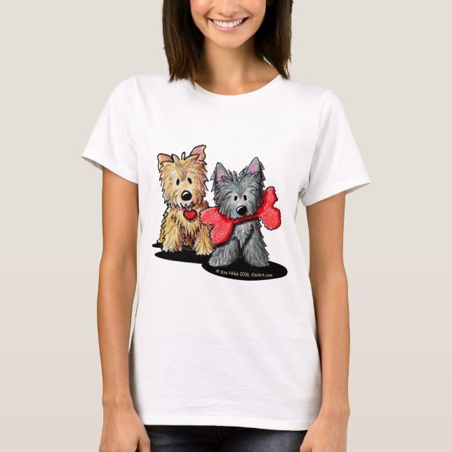 Camiseta de la muñeca del dúo de Terrier de mojón (Anverso)