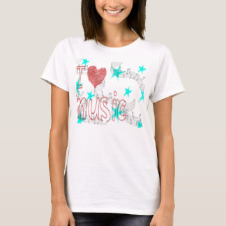 Camiseta de la música del amor del I de las
