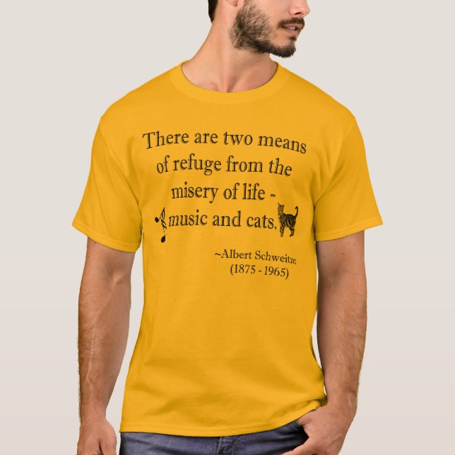 Camiseta de la música y de la cita de los gatos (Anverso)