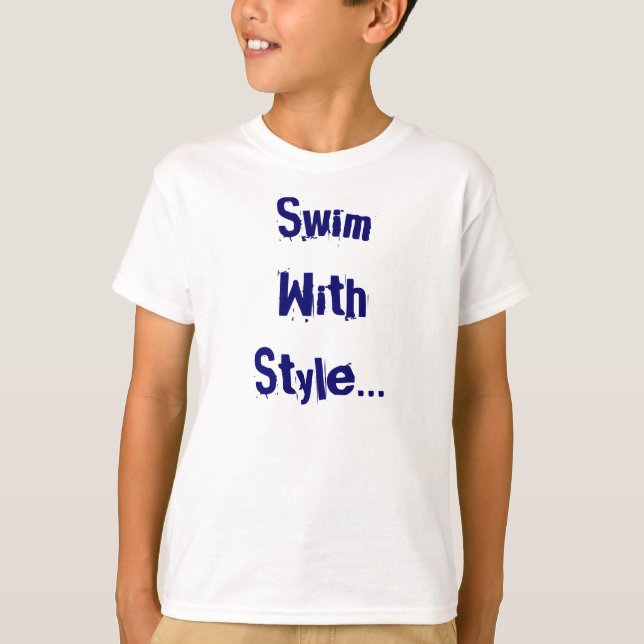 Camiseta de la nadada de los niños del estilo (Anverso)