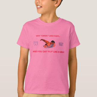 Camiseta de la nadada del movimiento de mariposa