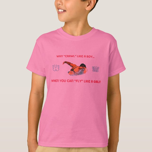 Camiseta de la nadada del movimiento de mariposa (Anverso)