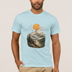 Camiseta de la naturaleza de la puesta del sol de