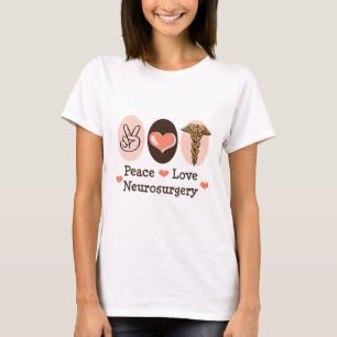 Camiseta de la neurocirugía del amor de la paz