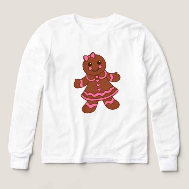 Camiseta de la niña de pan de jengibre (Diseño frontal)