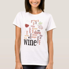 Camiseta de la nube de palabras de vino