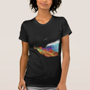 Camiseta de la ola arcoiris