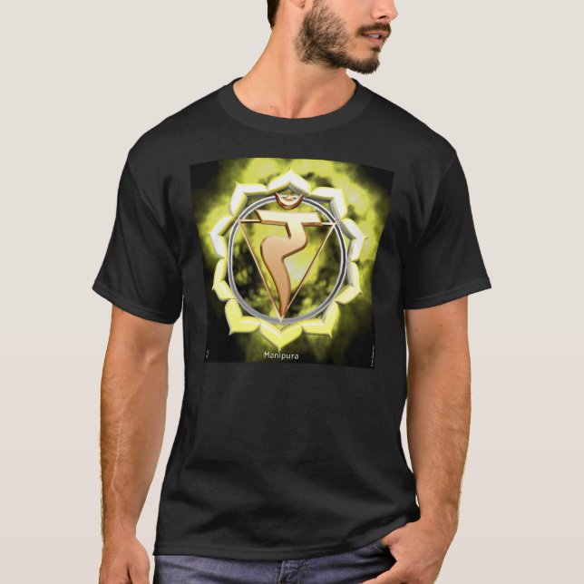 Camiseta de la oscuridad de Chakra del plexo solar (Anverso)